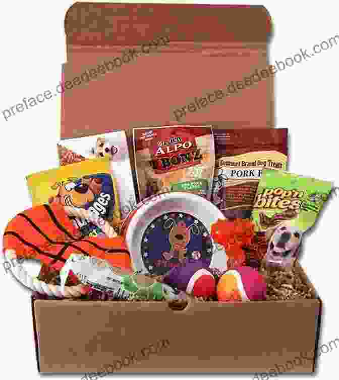 A Brown Cardboard Box Filled With Dog Toys And Treats, Wrapped In A Festive Ribbon Dog Christmas Stocking Ideas: Stocking Stuffers For Dogs: Christmas Stocking For Dogs