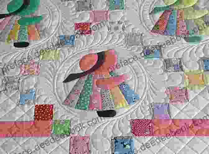 A Close Up Of A Sunbonnet Sue Quilt Block Featuring Intricate Applique And A Vibrant Floral Motif. The Ultimate Sunbonnet Sue Collection: 24 Blocks Recapture The Charm Of Yesterday S Sweetheart