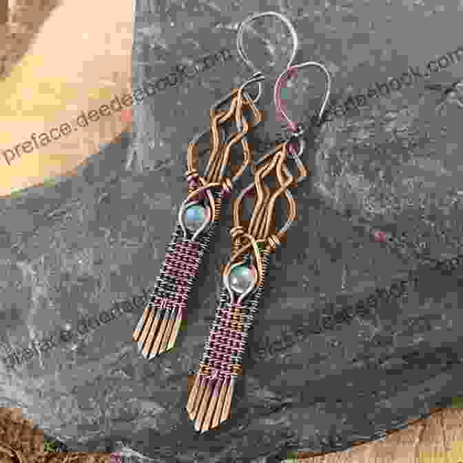 A Pair Of Wire Wrapped Gemstone Earrings Beautiful Beadwork From Nature: 16 Stunning Jewelry Projects Inspired By The Natural World