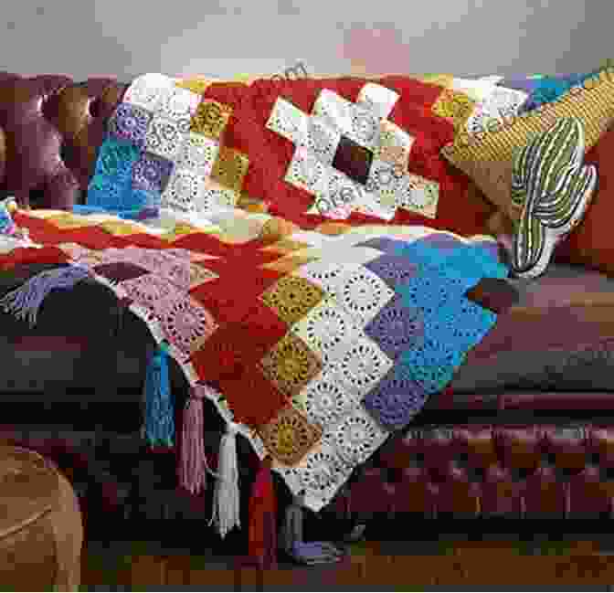 A Vibrant Crocheted Throw Adorned With Intricate Patterns, Showcasing The Beauty And Versatility Of This Craft. Filet Afghans: 8 Lovely Throws To Make While Learning To Use A Chart