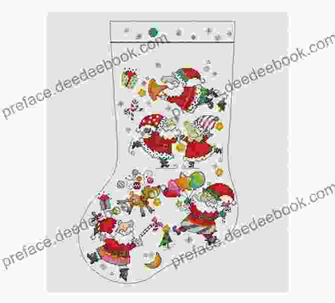 Easy Santa Claus Stocking Cross Stitch Pattern Christmas Cross Stitch Patterns 24 Festive Designs: Embroidery Patterns