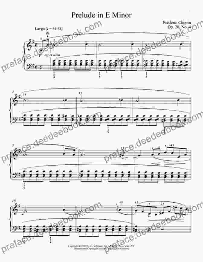 Sheet Music For Chopin's Prelude No. 4 In E Minor, Op. 28, No. 4, Also Known As The Easy Piano Sheet Music Chopin Prelude In C Minor (Funeral March): Piano Sheet Music Famous Classical Pieces Suitable For Kids Adults Students By Frederic For Beginners (Simple Scores Sheet Music)